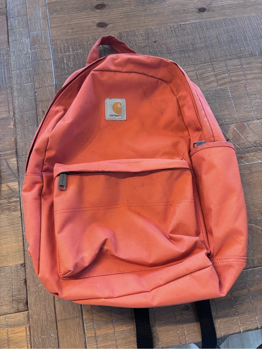 Carhartt Men's Coral-Orange Backpack with Front Pocket